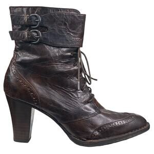 Born Crown Women’s Cranford Brown Leather Ankle Boot Size US 8.5